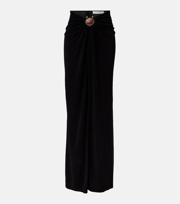  Christopher Esber Christopher Esber Embellished Gathered Jersey Maxi Skirt 