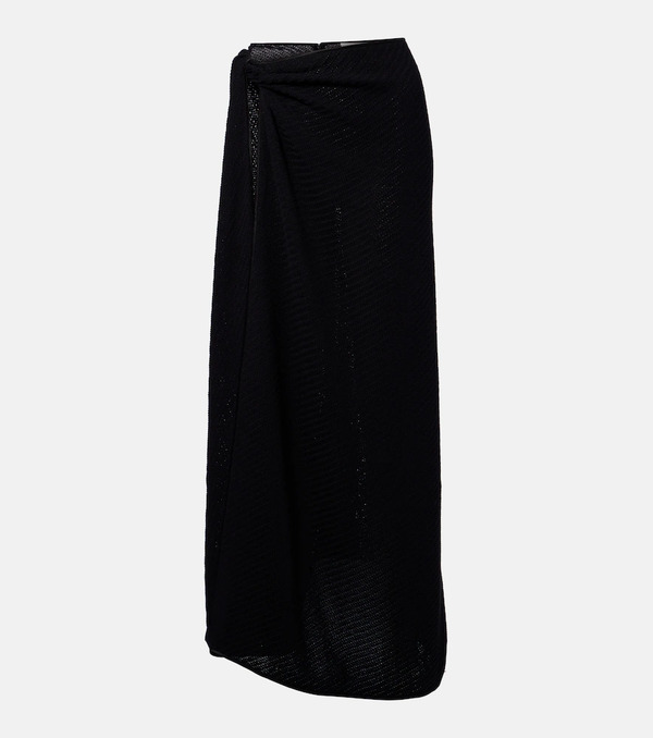 Christopher Esber Christopher Esber Knitted Cotton-blend Maxi Skirt 