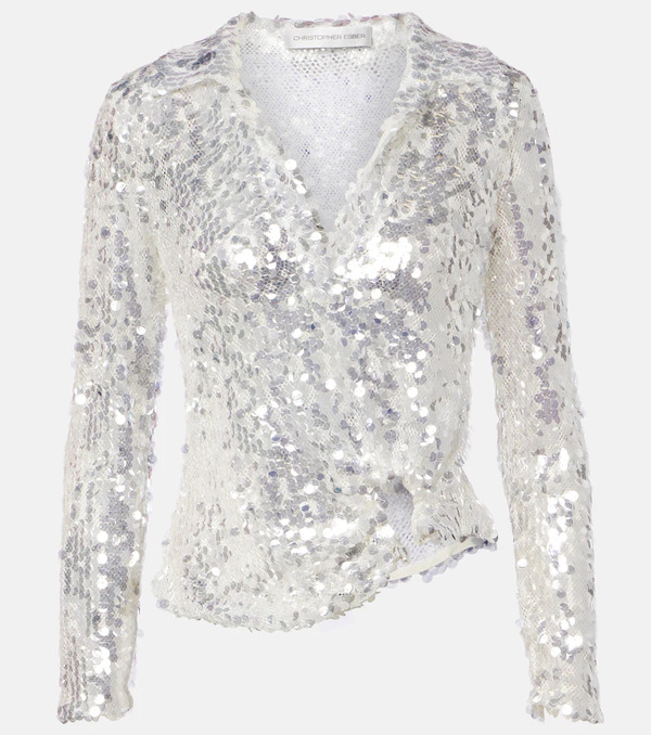  Christopher Esber Christopher Esber Opaline Sequined Top 
