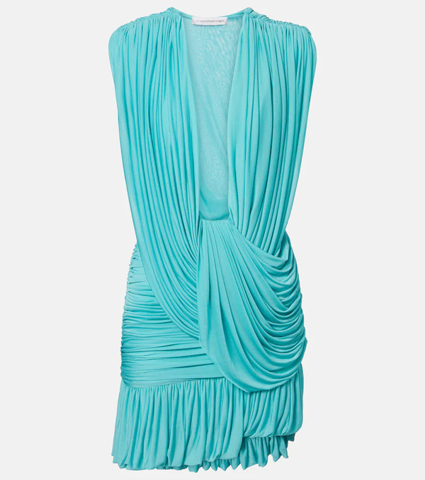  Christopher Esber Christopher Esber Ripple Draped Jersey Minidress 