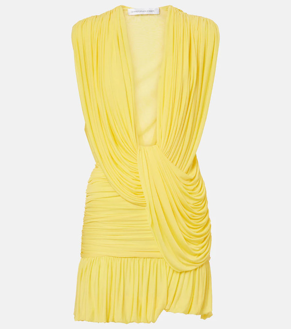  Christopher Esber Christopher Esber Ripple Ruched Draped Jersey Minidress 