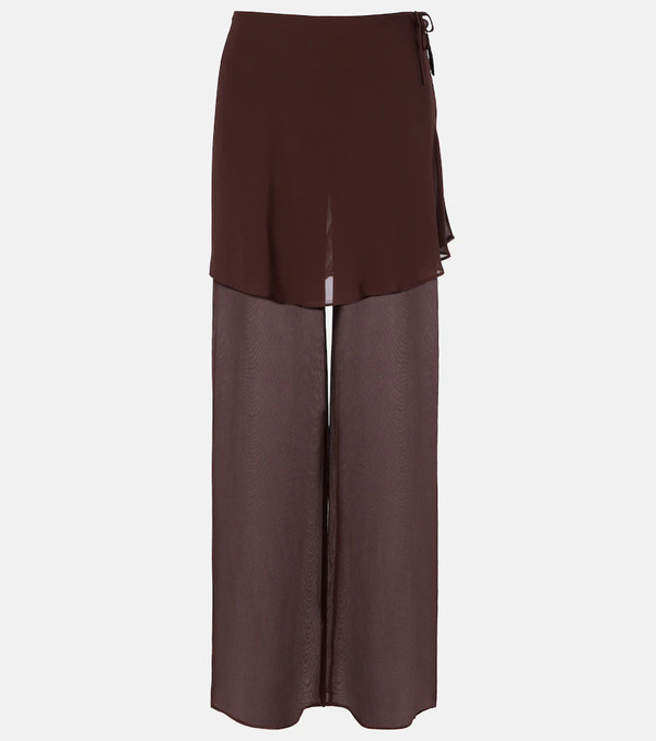  Christopher Esber Christopher Esber Sheer Silk Wide-leg Pants 