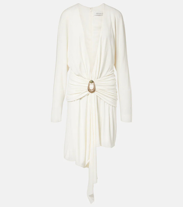 Christopher Esber Christopher Esber Stone Pin Draped Jersey Minidress 