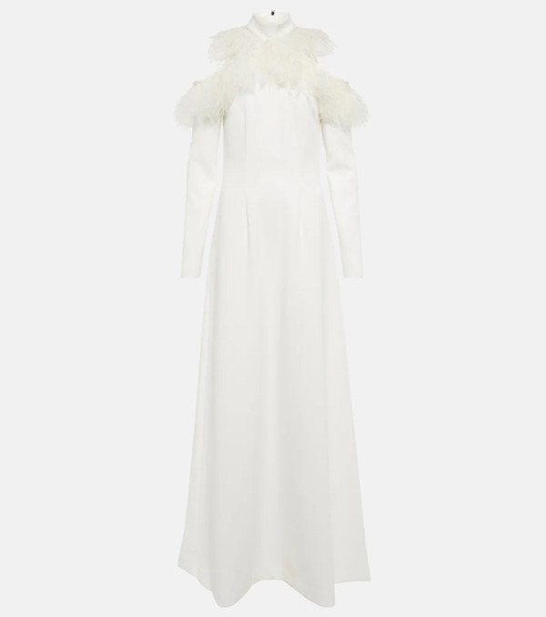  Christopher Kane Christopher Kane Bridal Feather-trimmed Crepe Gown 