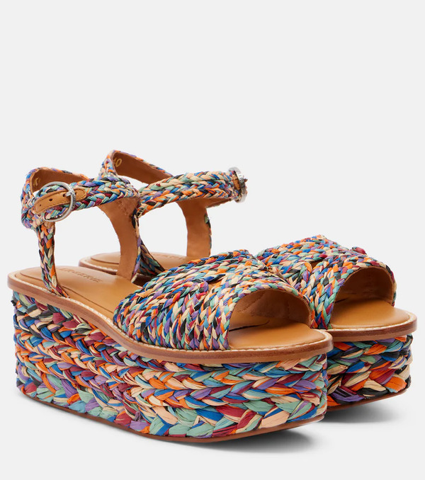  Clergerie Clergerie Arty Raffia Platform Sandals 