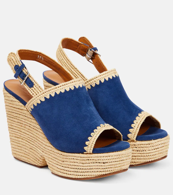  Clergerie Clergerie Damya Suede Wedge Sandals 