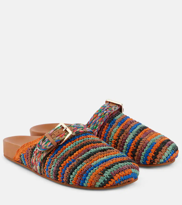  Clergerie Clergerie Quinta Crochet Raffia Slides 