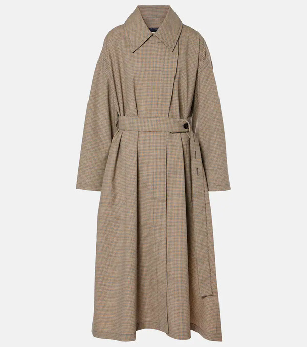  Co Co Checked Wool-blend Trench Coat 