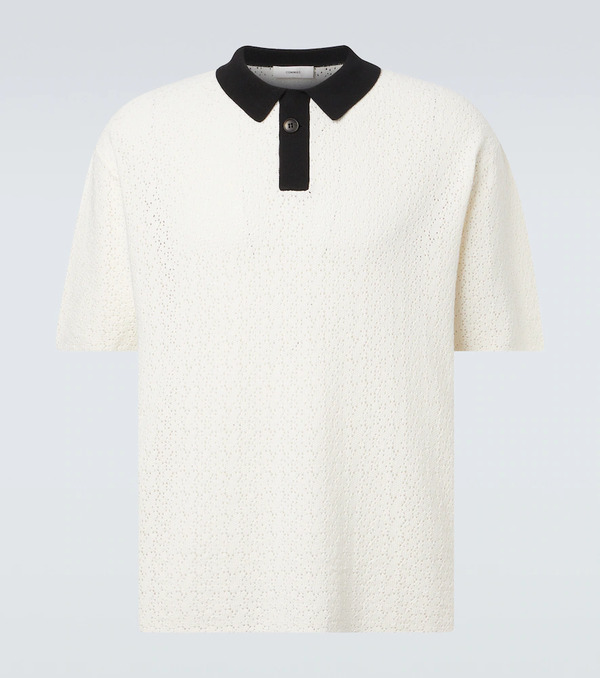  Commas Commas Crochet Cotton-blend Polo Shirt 