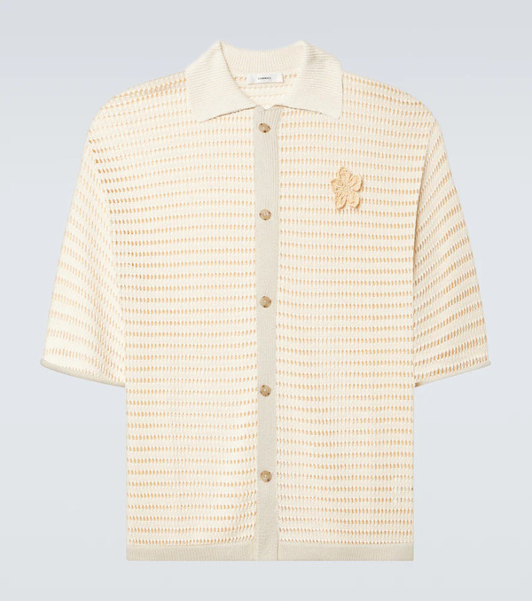  Commas Commas Crochet Floral-applique Open-knit Shirt 