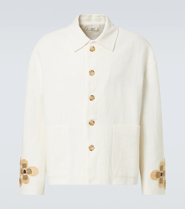  Commas Commas Floral Linen And Cotton Boucle Jacket 