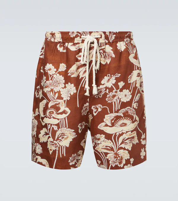  Commas Commas Floral Linen Bermuda Shorts 
