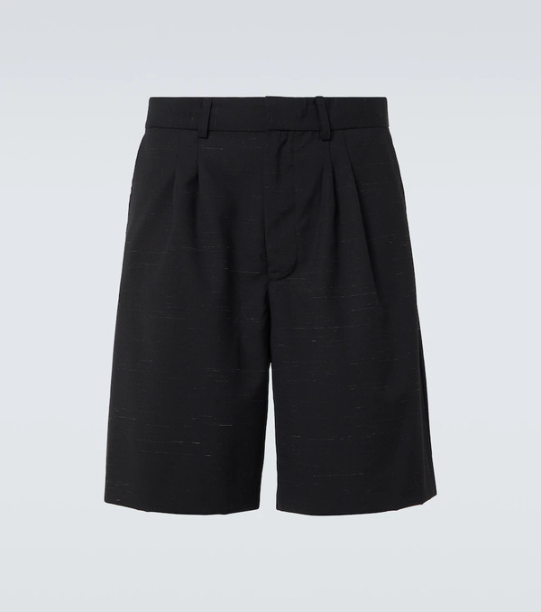  Commas Commas Heathered Cotton And Wool Shorts 