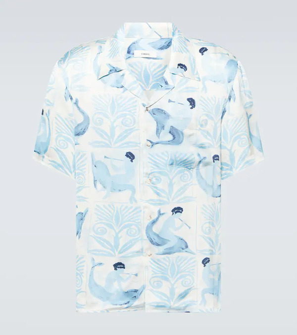  Commas Commas Printed Bowling Shirt 