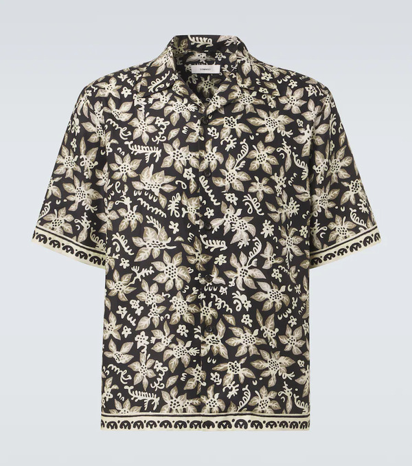  Commas Commas Printed Cotton And Silk Bowling Shirt 
