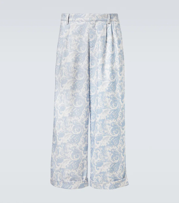  Commas Commas Printed Cotton-blend Wide-leg Pants 