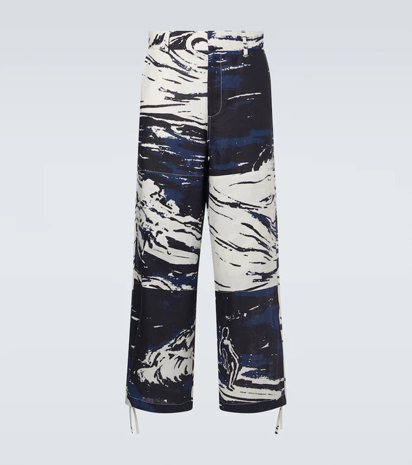  Commas Commas Printed Linen Straight Pants 