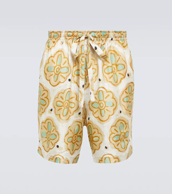  Commas Commas Printed Silk Shorts 