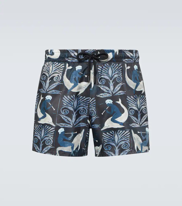  Commas Commas Printed Swim Trunks 