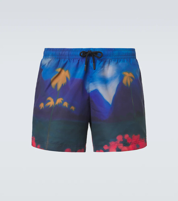  Commas Commas Printed Swim Trunks 