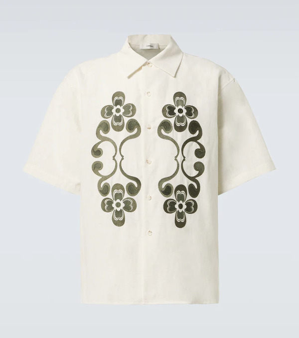  Commas Commas Reflection Embroidered Bowling Shirt 