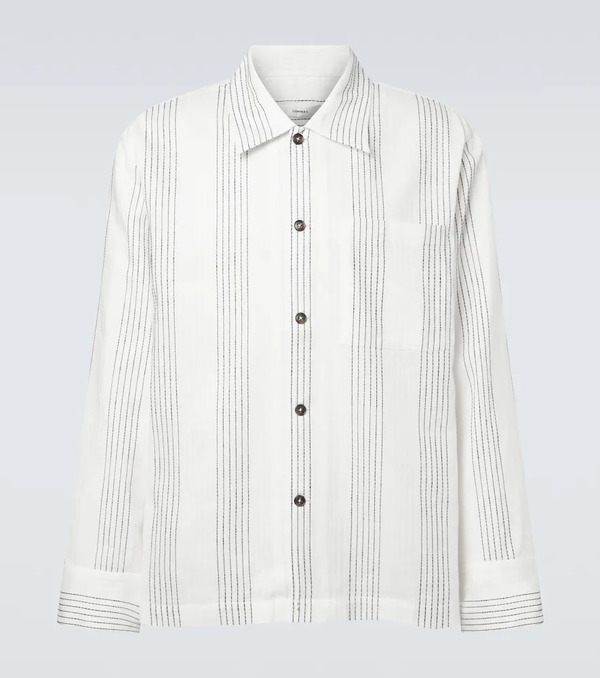  Commas Commas Textured Striped Cotton Overshirt 
