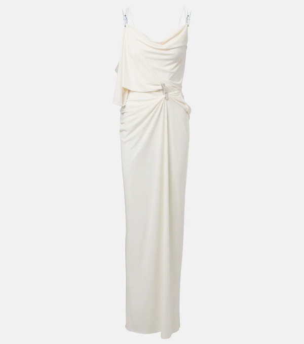  Coperni Coperni Draped Embellished Jersey Maxi Dress 