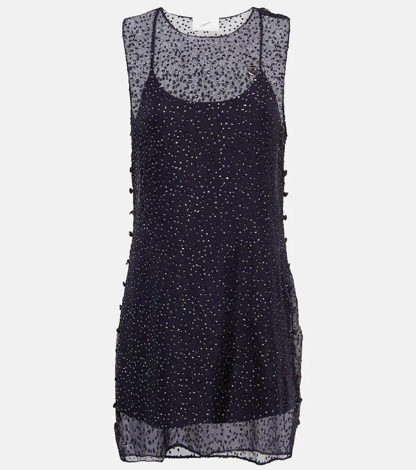  Coperni Coperni Embellished Sheer Silk Minidress 