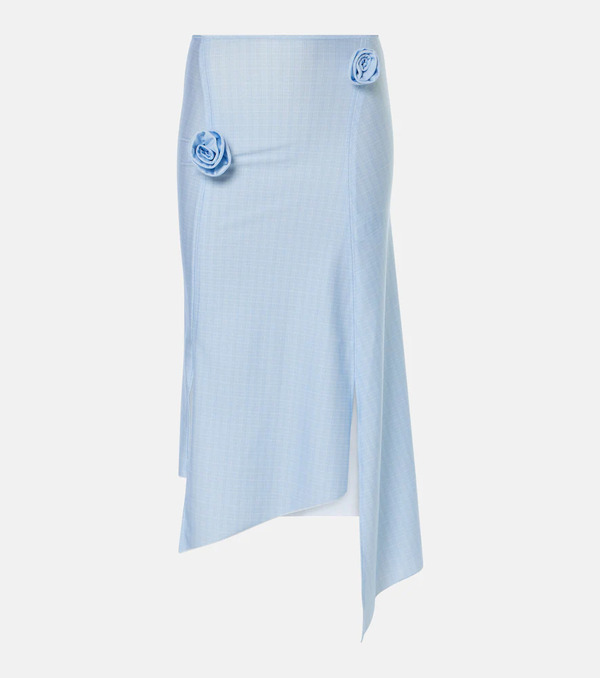  Coperni Coperni Floral-applique Asymmetric Midi Skirt 