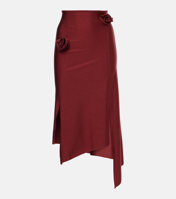  Coperni Coperni Floral-applique Asymmetric Midi Skirt 