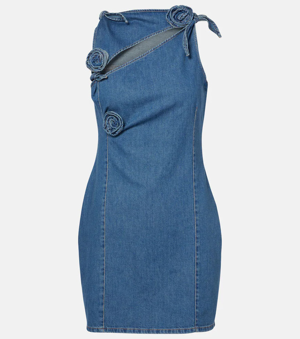  Coperni Coperni Floral-applique Cutout Denim Minidress 