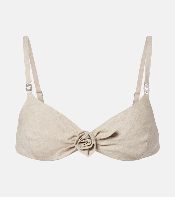  Coperni Coperni Floral-applique Linen Bra Top 