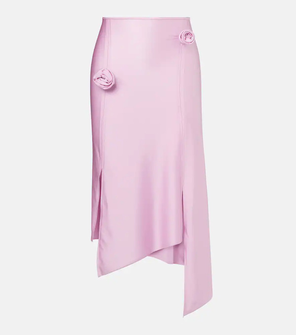  Coperni Coperni Floral-applique Satin Midi Skirt 