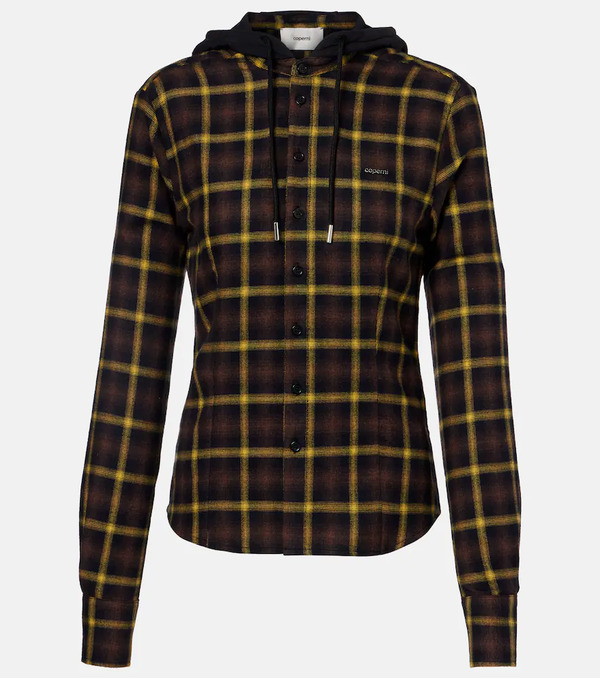  Coperni Coperni Hooded Checked Cotton Shirt 