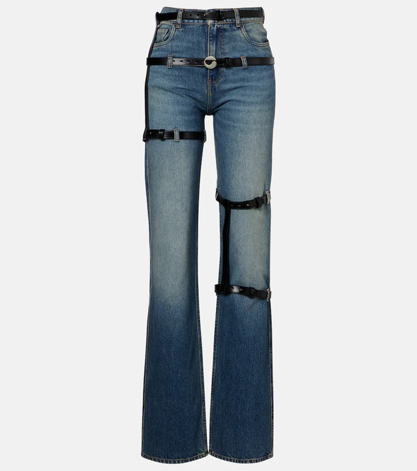  Coperni Coperni Leather-trimmed Straight Jeans 