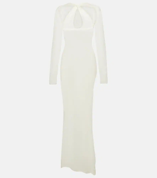  Coperni Coperni Semi-sheer Cutout Wool-blend Maxi Dress 