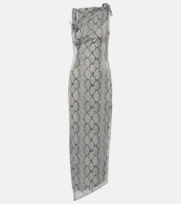  Coperni Coperni Snake-effect Asymmetric Maxi Dress 