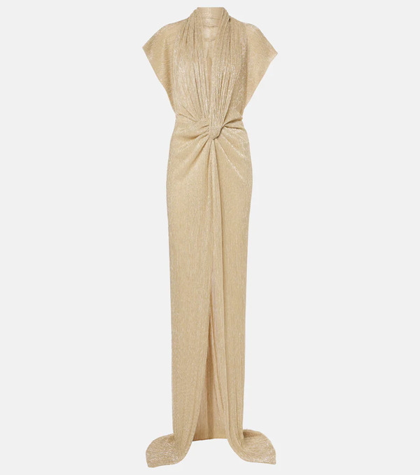  Costarellos Costarellos Eva Draped Lame Gown 