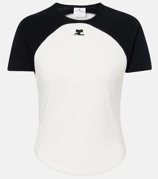  Courreges Courreges Circle Contrast Cotton Jersey T-shirt 