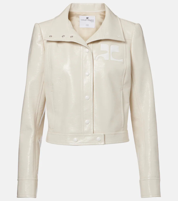  Courreges Courreges Logo Faux Leather Jacket 