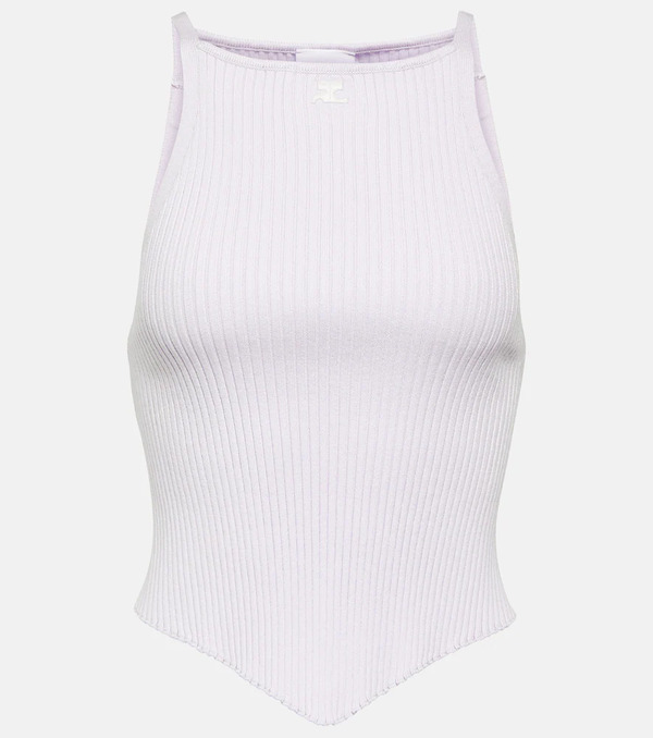  Courreges Courreges Logo Ribbed-knit Tank Top 
