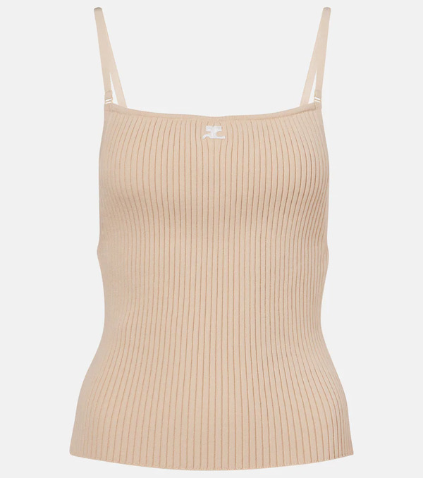  Courreges Courreges Logo Ribbed-knit Tank Top 