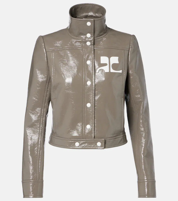 Courreges Courreges Logo Vinyl Cropped Jacket 