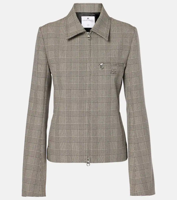  Courreges Courreges Prince Of Wales Check Wool-blend Jacket 