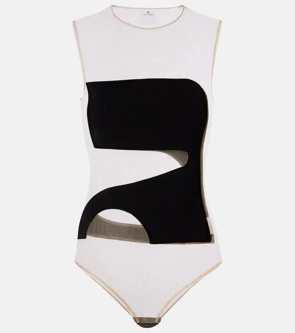  Courreges Courreges Satin And Tulle Bodysuit 