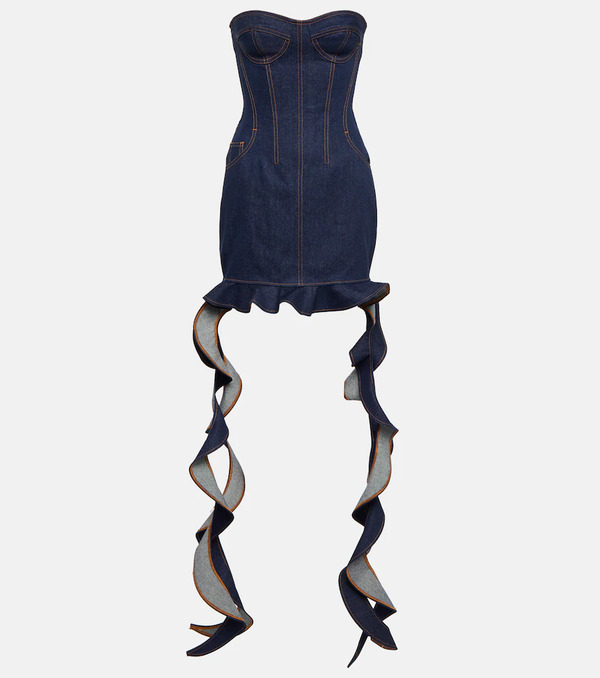  David Koma David Koma Corset Denim Minidress 