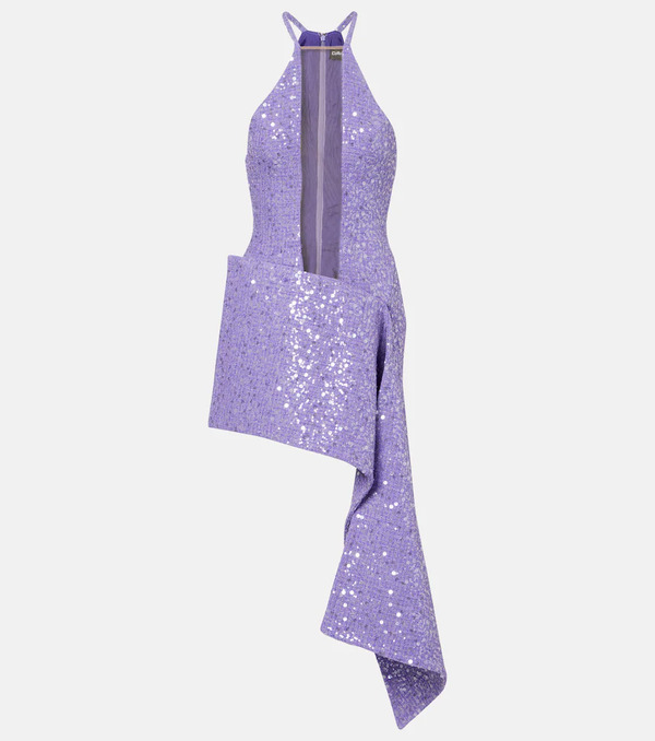  David Koma David Koma Draped Sequined Minidress 