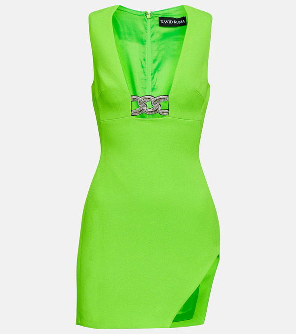  David Koma David Koma Embellished Asymmetric Minidress 