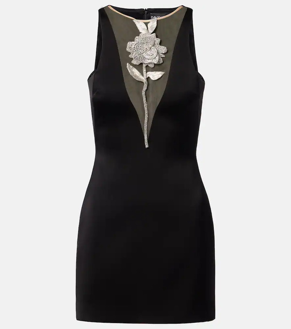  David Koma David Koma Embellished Floral Satin Minidress 