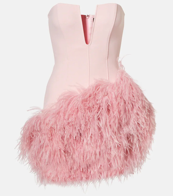  David Koma David Koma Feather-trimmed Minidress 